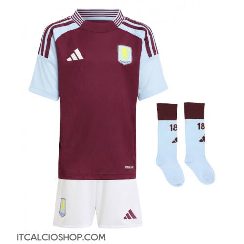 Aston Villa Pau Torres #14 Prima Maglia Bambino 2024-25 Manica Corta (+ Pantaloni corti)